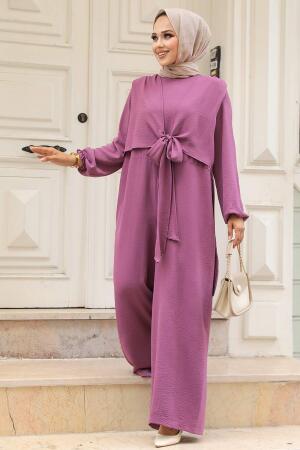 Dark Dusty Rose Hijab Overalls 5714KGK - 1