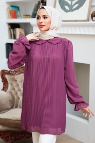 Dark Dusty Rose Hijab Tunic 20621KGK - Thumbnail