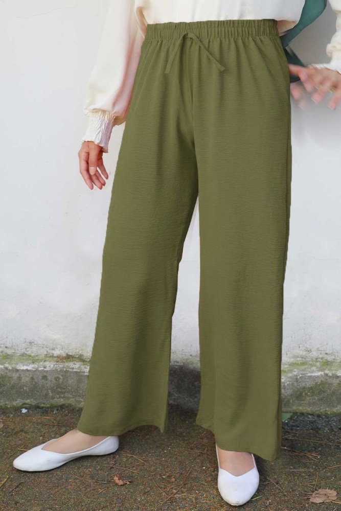 Dark Khaki Hijab Trousers 1004KHK - 1