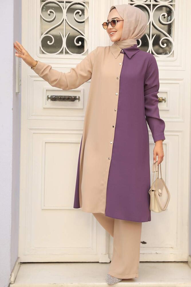 Dark Lila Hijab Double Suit 52331KLILA - 1