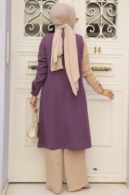 Dark Lila Hijab Double Suit 52331KLILA - Thumbnail