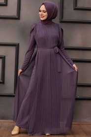 Dark Lila Hijab Overalls 30120KLILA - Thumbnail