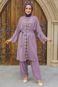 Dark Lila Hijab Triple Suit 51910KLILA - Thumbnail