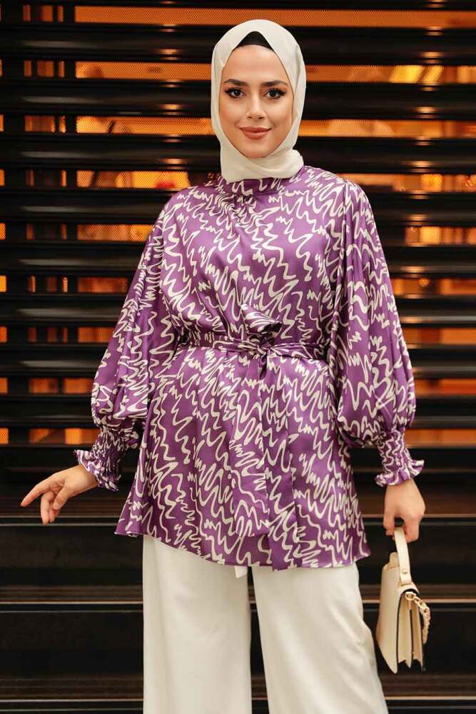 Dark Lila Hijab Tunic 2445KLILA - 1