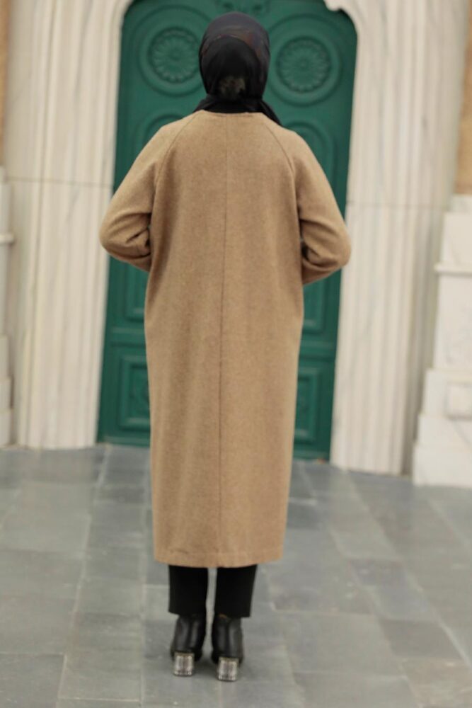 Dark Mink Hijab Stamp Coat 5822KV - 5