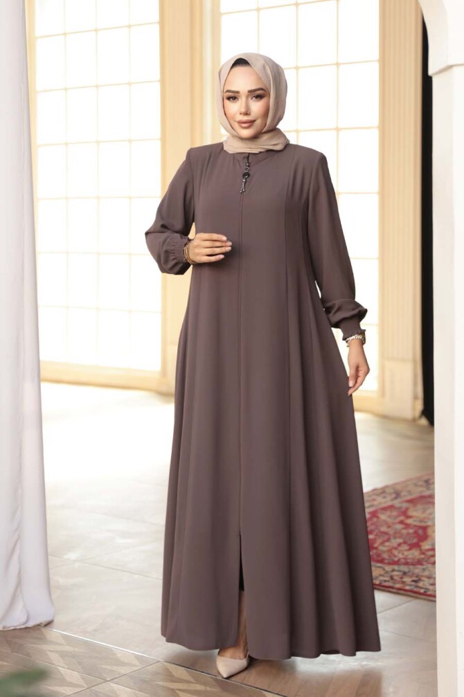 Dark Mink Modest Abaya 45294KV - 3