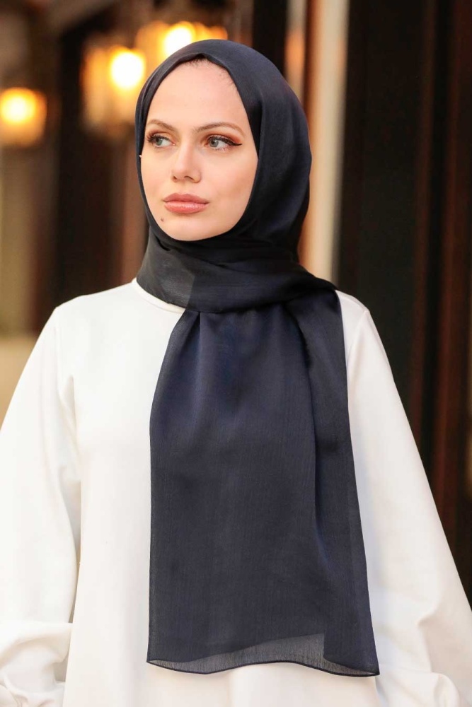 Dark Navy Blue Hijab Shawl 4990KL - 2