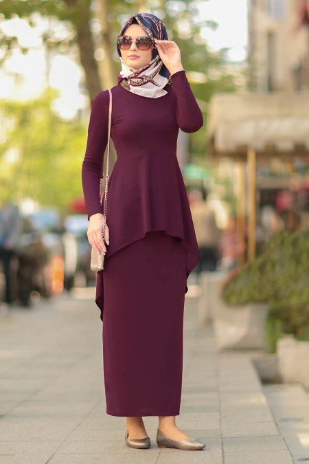 Dark Purple - Nayla Collection - Hijab Suit 10280MU