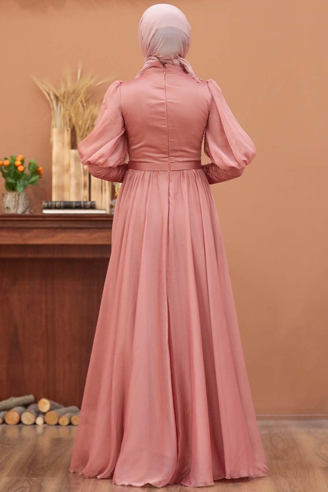 Neva Style - Modern Dark Salmon Pink Modest Bridesmaid Dress 41551KSMN - 4