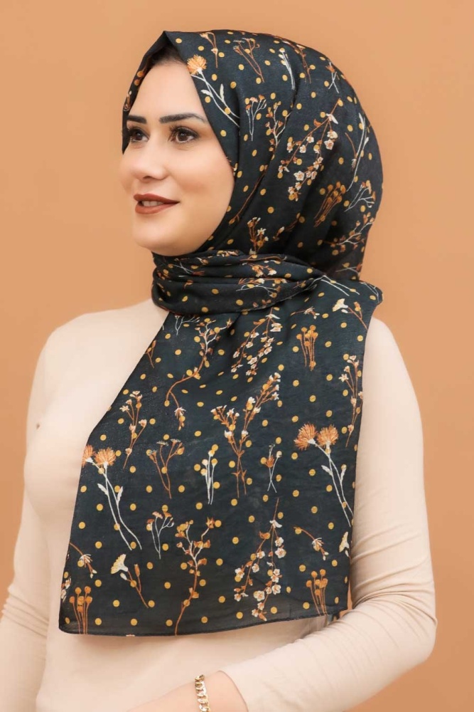 Dark Smoke Color Hijab Shawl 7543KFU - 1