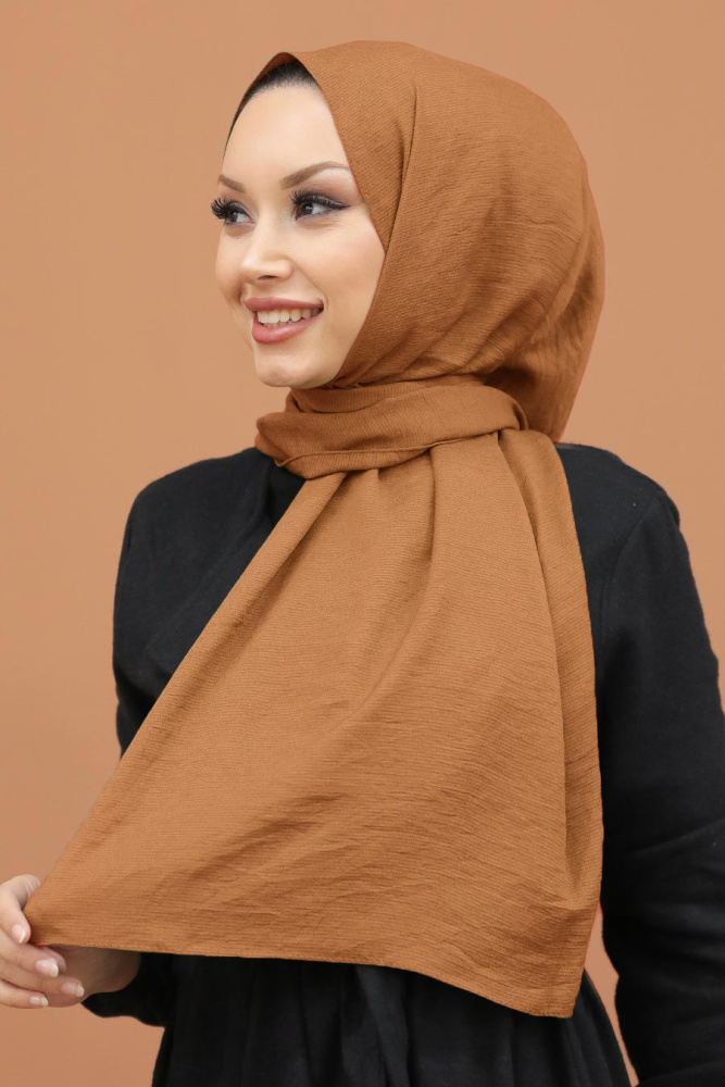 Dark Sunuff Colored Hijab Shawl 5077KTB - 1
