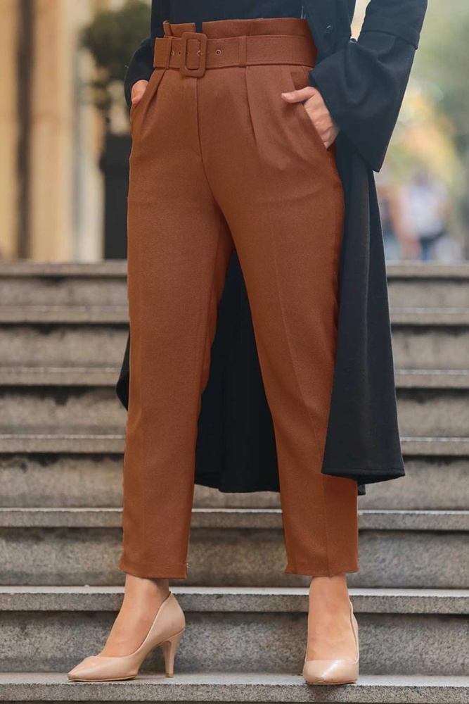 Dark Terra Cotta Hijab Trousers 1068KKRMT - 1