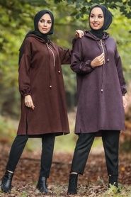 Dark Terra Cotta Hijab Tunic 4920KKRMT - Thumbnail