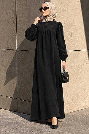 Denim Black Modest Dress 19124S - 1
