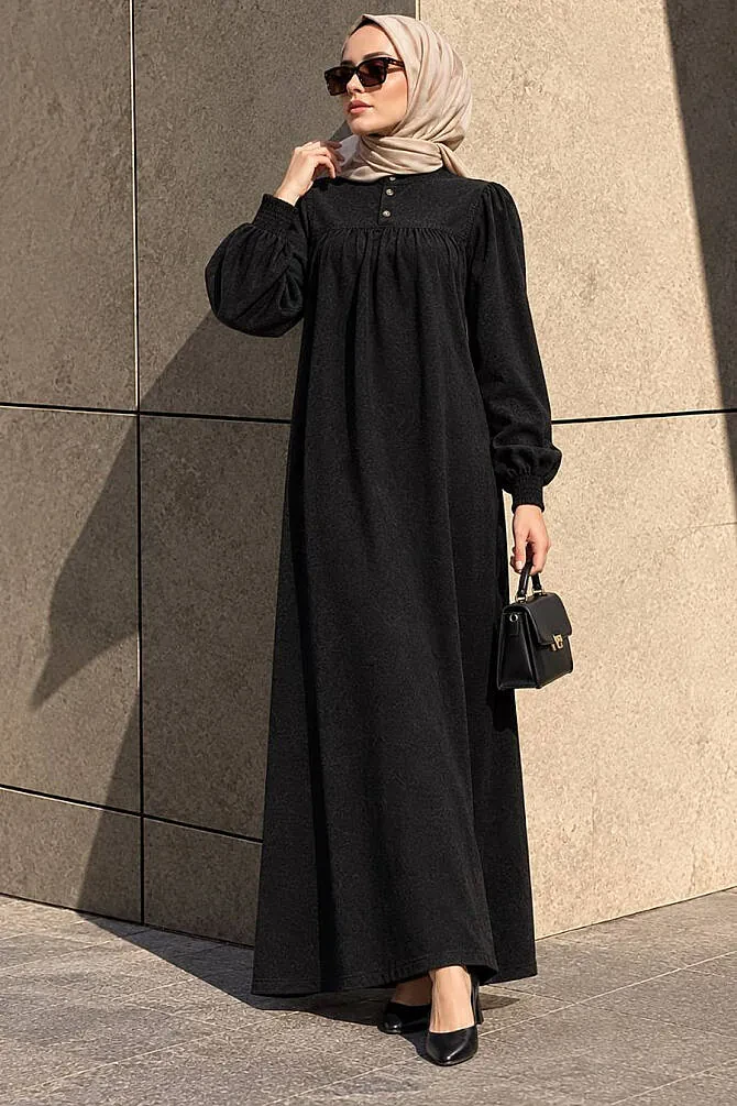 Denim Black Modest Dress 19124S - 1