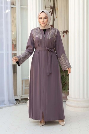 Desenli Gül Kurusu Tesettür Ferace 29105GK - N.S NEVA STYLE