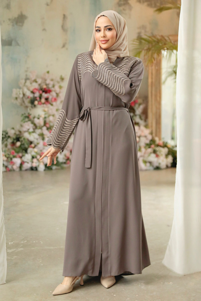 Desenli Vizon Tesettür Ferace 29105V - 2