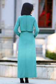 Dress - Almond Green Hijab Dress 4059CY - Thumbnail