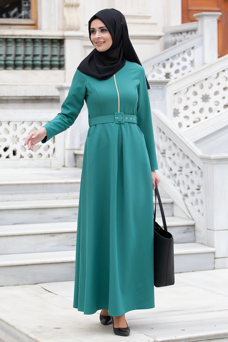 Dress - Almond Green Hijab Dress 40780CY