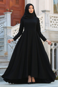 Dress - Black Hijab Dress 40740S - Thumbnail