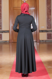 Dress - Black Hijab Dress 40920S - Thumbnail