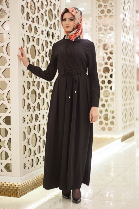 Dress - Black Hijab Dress 41000S