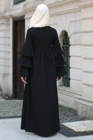 Dress - Black Hijab Dress 41420S - Thumbnail