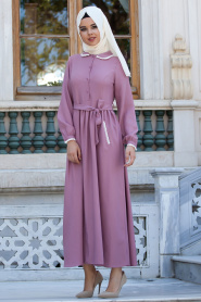 Dress - Dusty Rose Hijab Dress 4054GK - Thumbnail