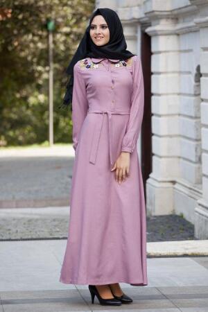 Dress - Dusty Rose Hijab Dress 40700GK - 1