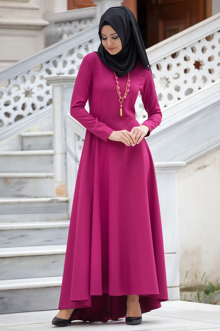 Dress - Fuchsia Hijab Dress 4055F