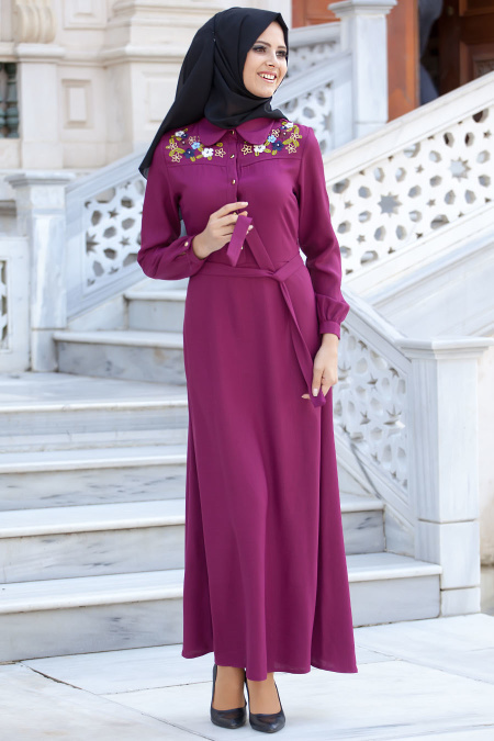 Dress - Fuchsia Hijab Dress 40700F