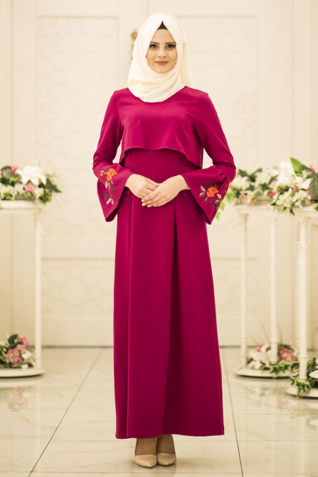 Dress - Fuchsia Hijab Dress 41260F