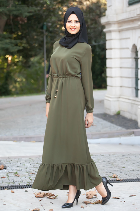 Dress - Green Hijab Dress 4058Y