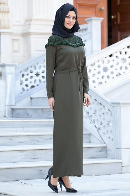 Dress - Green Hijab Dress 4061Y