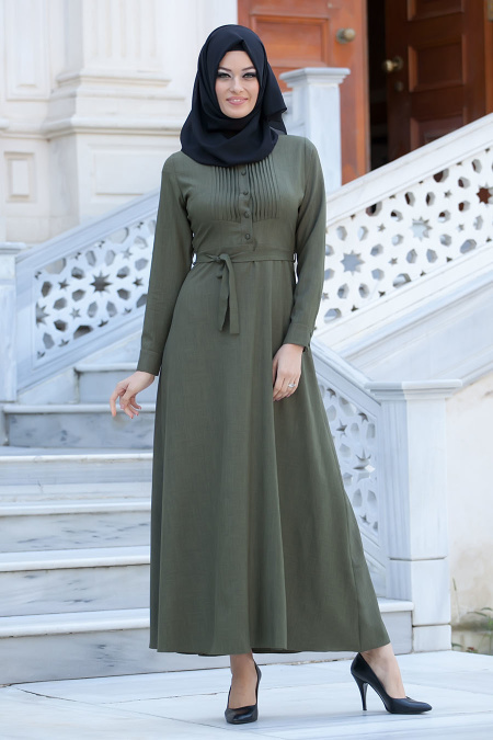 Dress - Green Hijab Dress 4062Y