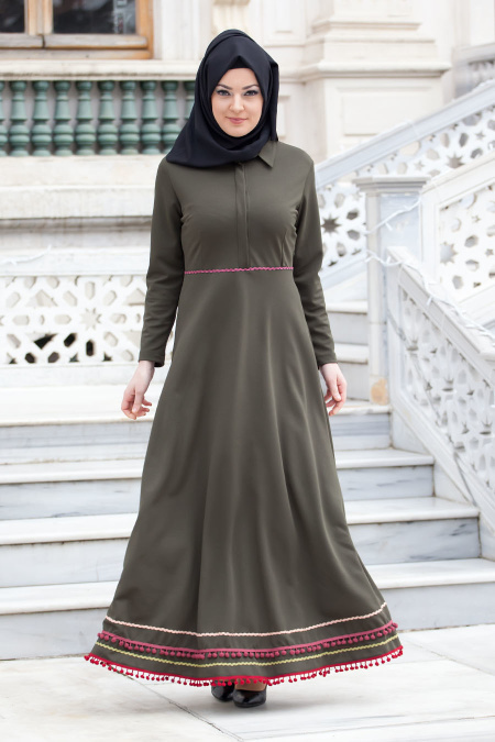 Dress - Green Hijab Dress 40890Y
