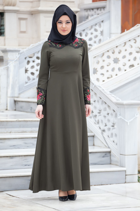 Dress - Green Hijab Dress 40930Y