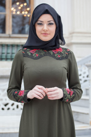 Dress - Green Hijab Dress 40930Y - Thumbnail