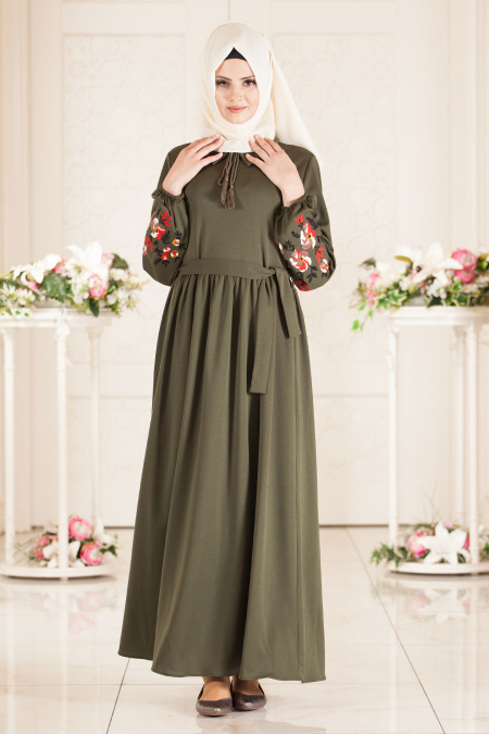 Dress - Green Hijab Dress 41280Y