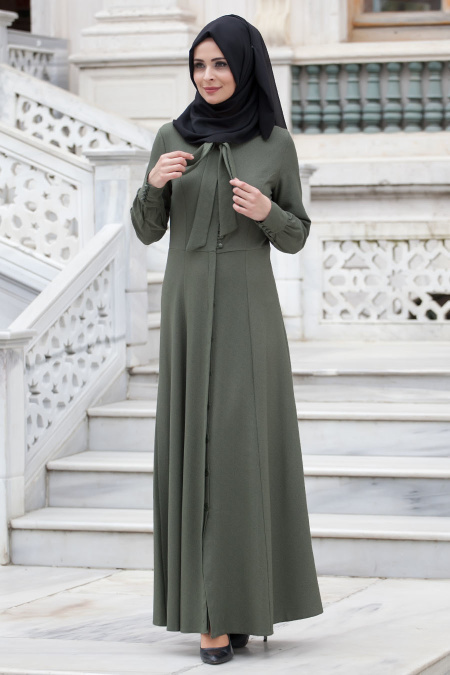 Dress - Khaki Hijab Dress 40770HK