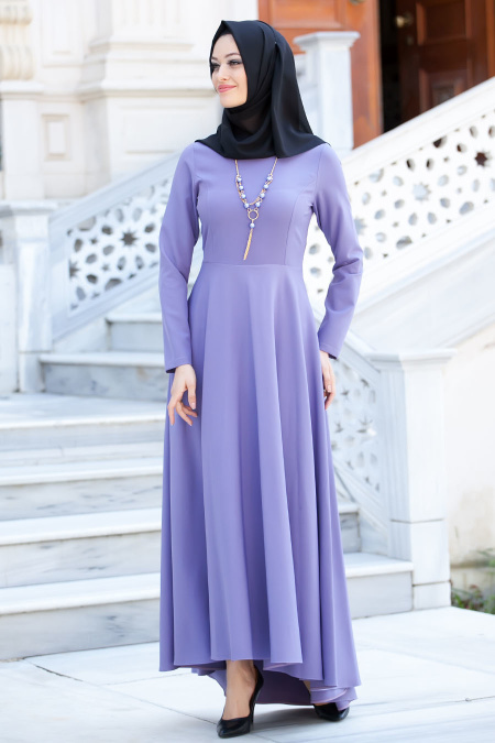 Dress - Lila Hijab Dress 4055LILA