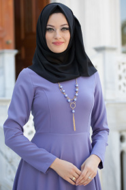 Dress - Lila Hijab Dress 4055LILA - Thumbnail