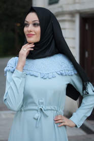 Dress - Mint Hijab Dress 4061MINT - Thumbnail