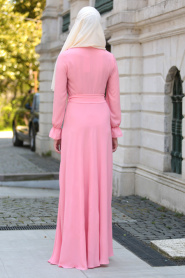 Dress - Pink Hijab Dress 41430P - Thumbnail