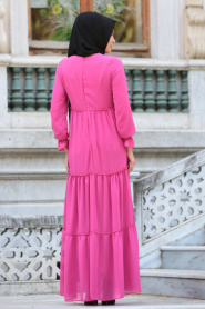 Dress - Pink Hijab Dress 41460P - Thumbnail
