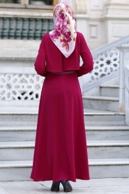 Dress - Plum Color Hijab Dress 4023MU - Thumbnail