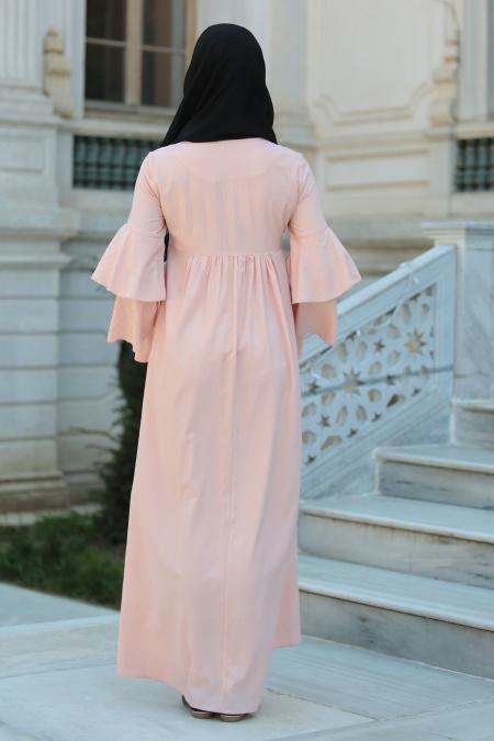 Dress - Powder Pink Hijab Dress 41420PD - 2