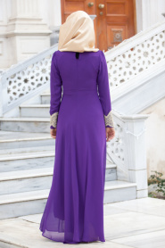 Dress - Purple Hijab Dress 40900MOR - Thumbnail