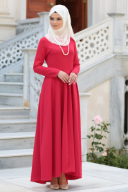 Dress - Red Hijab Dress 41100K - Thumbnail