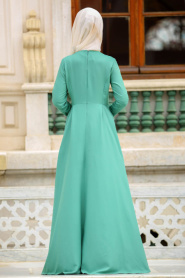 Dresses - Almond Green Hijab Dress 41950CY - Thumbnail